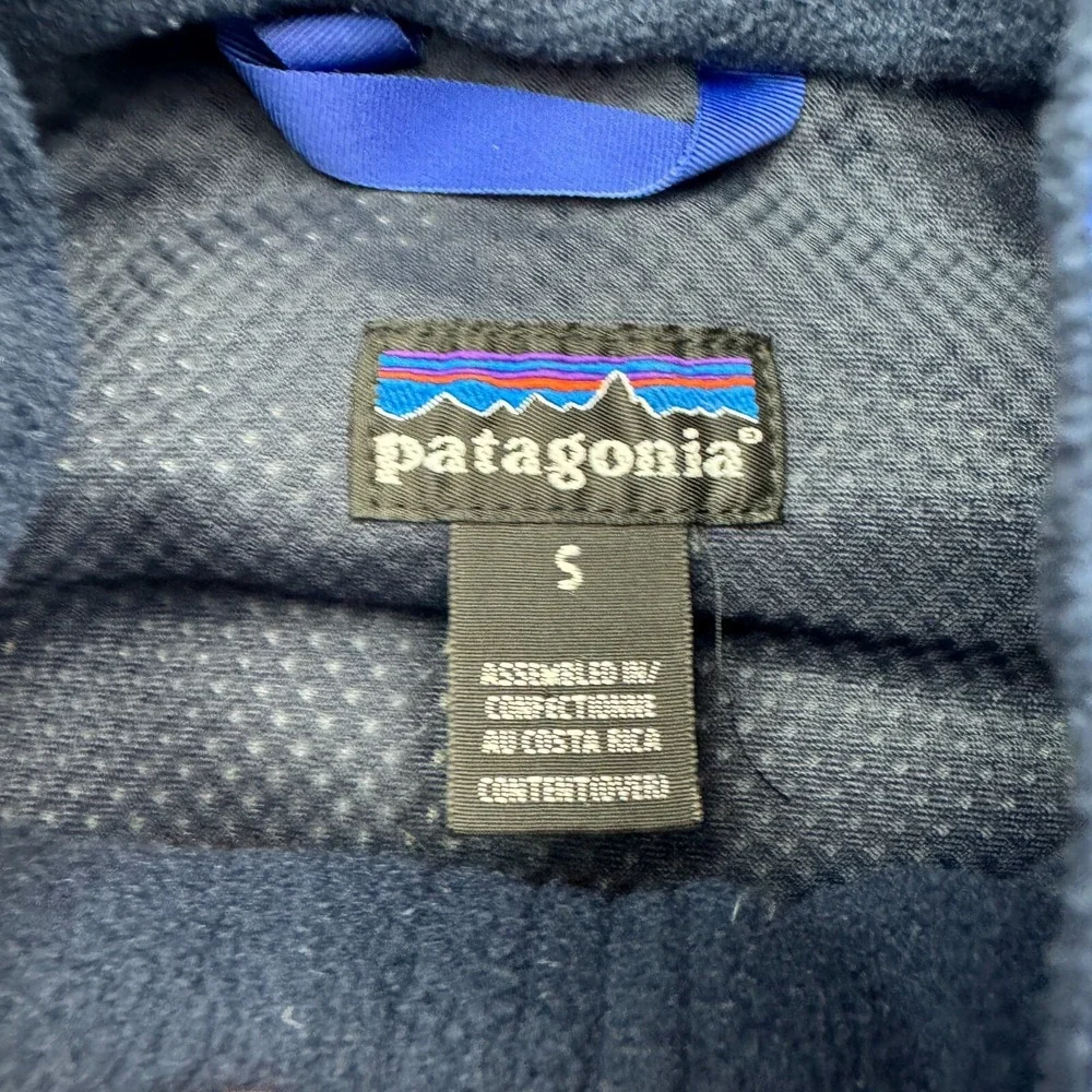 Vintage Patagonia Glacier Runner Jacket Mens Small Blue Long Sleeve Snap Zip-Up